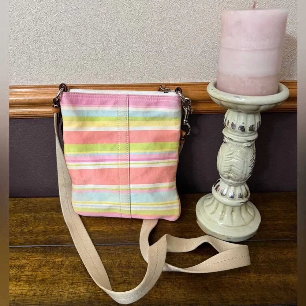 Coach Y2K Hampton Pastel Stripe Crossbody Bag